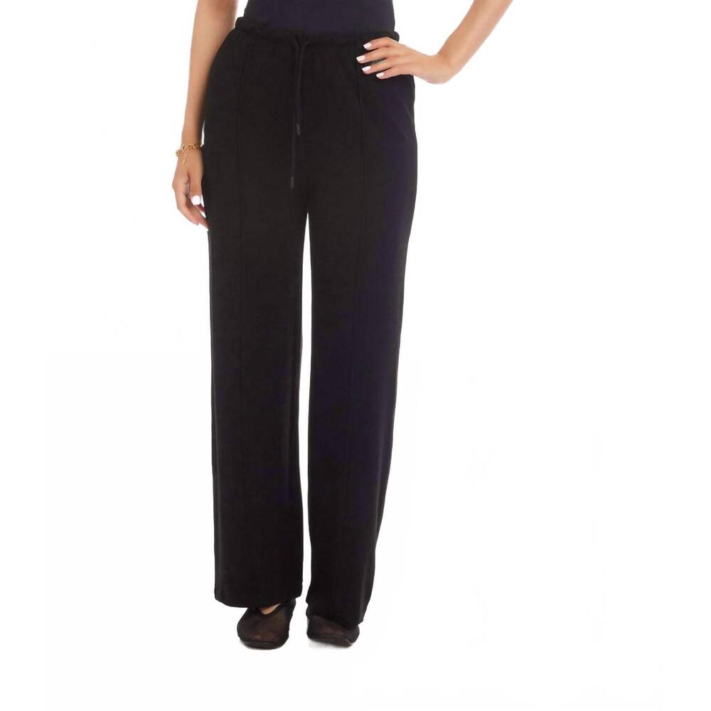 NEW KAREN KANE women's drawstring pintuck sweatpants in black